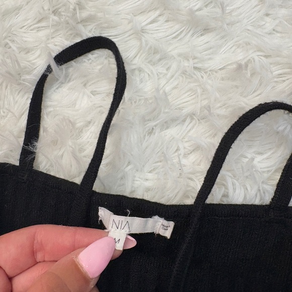 Revolve NIA Black Ribbed Knit Tank Top - Picture 2 of 5